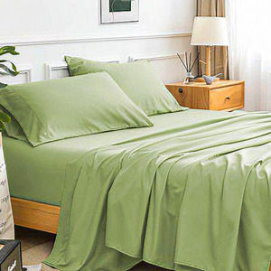 Queen Sage Green 4PC‎ Microfiber up to Around Double Bedding Bed Sheet Set